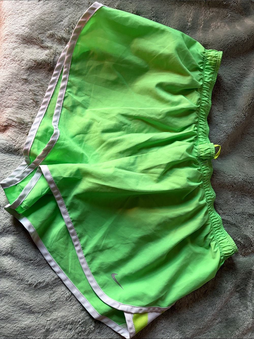 Nike Bright Green Running Shorts with White Trim